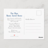 Vintag Blue Hydrangea Floral Moving Ankündigung Postkarte (Rückseite)