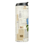 Vintag Blue Hydrangea French Ephemera Thermal Thermosbecher (Nach links gedreht)