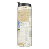 Vintag Blue Hydrangea French Ephemera Thermal Thermosbecher (Nach rechts gedreht)