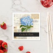 Vintag Blue Hydrangea French Wedding Napkins Serviette (Beispiel)