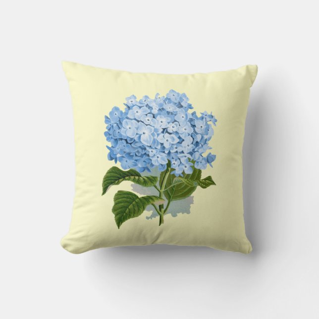 Vintag Blue Hydrangea Kissen (Vorderseite)