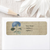 Vintag Blue Hydrangea mit antiker Kalligrafie (Insitu)