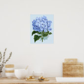 Vintag Blue Hydrangea Poster (Küche)