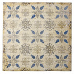 Vintag Blue Imitats Rustikale Keramik Tile Fliese<br><div class="desc">Vintages Muster in blau & verwittertem rustikalem Hintergrund. Ideal für ein Bauernhaus und Hütte Dekor Keramik Fliesen. 100% Kundenzufriedenheit mit "Zazzle" jeden Tag.</div>
