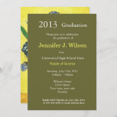 Vintag-Blue-Iris-Blume-Abschlussfeier Einladung (Vorne/Hinten)