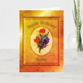 Vintag Blue Iris Blume Bouquet Geburtstagkarte Karte (Vorderseite)