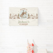 Vintag Blue Little Buckaroo Western 1. Geburtstag Banner (InSitu)
