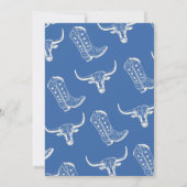 Vintag Blue Little Cowboy 1. Geburtstag Einladung (Rückseite)