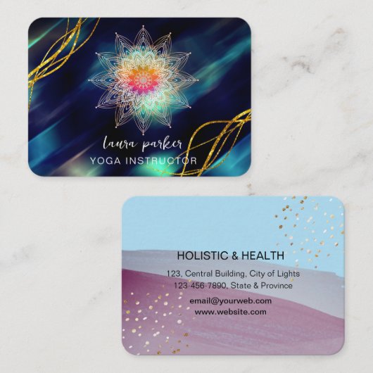 Vintag Blue Mandala Gold Medical Visitenkarte (Vorne/Hinten)