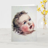 Vintag Blue Mit Augen Baby Note Card Karte (Gelbe Blume)