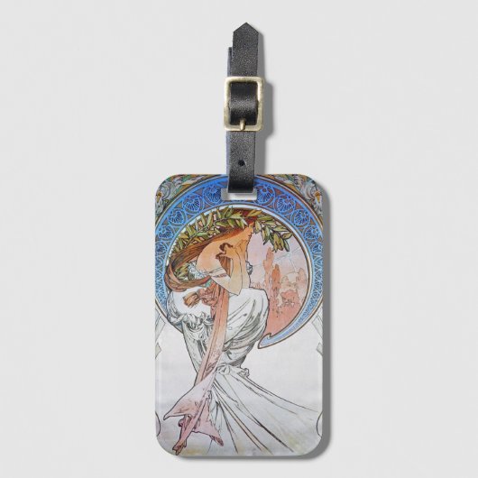 Vintag Blue Moon Goddess Gepäckanhänger (Vorderseite Vertikal)