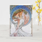 Vintag Blue Moon Goddess Karte (Gelbe Blume)