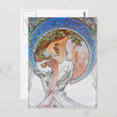 Vintag Blue Moon Goddess Postkarte (Vorne/Hinten)