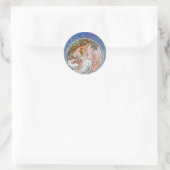 Vintag Blue Moon Goddess Runder Aufkleber (Tasche)