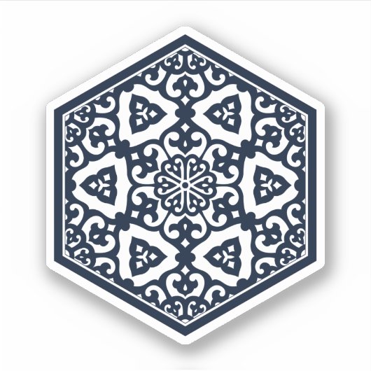 Vintag Blue Ottoman Türkisches Kunstmuseum Aufkleber (Vorderseite)