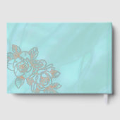 Vintag Blue Peony Wedding Foil Guestbook Gästebuch (Rückseite)