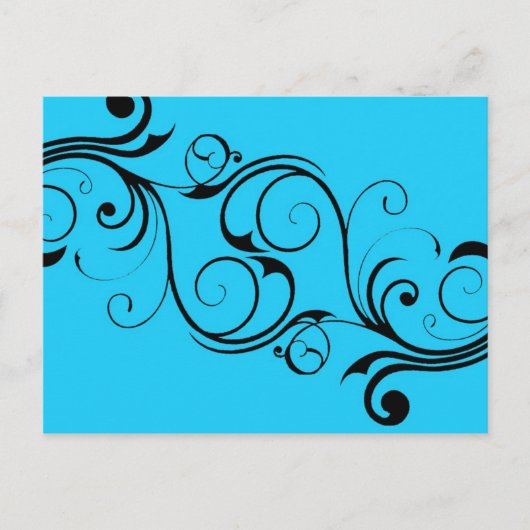 Vintag Blue Postcard Postkarte (Vorderseite)