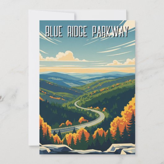 Vintag Blue Ridge Parkway Souvenir Feiertagskarte (Vorderseite)