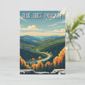 Vintag Blue Ridge Parkway Souvenir Feiertagskarte (Stehend Vorderseite)