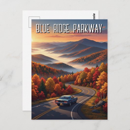 Vintag Blue Ridge Parkway Souvenir Postkarte (Vorne/Hinten)