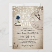 Vintag Blue Rose Blume Dome Messe Hochzeit Einladung (Vorderseite)