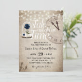 Vintag Blue Rose Blume Dome Messe Hochzeit Einladung (Stehend Vorderseite)