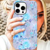 Vintag Blue Rose Romantischer Individuelle Name Case-Mate iPhone Hülle