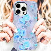 Vintag Blue Rose Romantischer Individuelle Name Case-Mate iPhone Hülle