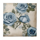 Vintag Blue Rose Shabby Fliese (Vorderseite)