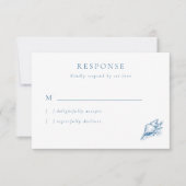 Vintag Blue Seashell Wedding RSVP Card (Vorderseite)