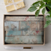 Vintag Blue Shabby Chic Decoupage Seidenpapier (Geschenk)