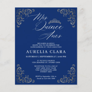 VINTAG Blue Silver Mis Quince Quinceañera