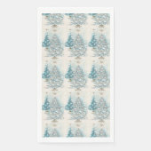 Vintag Blue Silver Weihnachtsbaumen Serviette (Vorderseite)