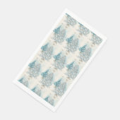 Vintag Blue Silver Weihnachtsbaumen Serviette (Ecke)