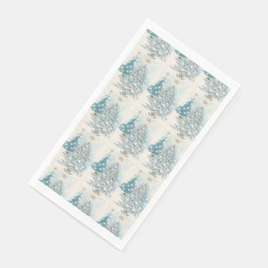 Vintag Blue Silver Weihnachtsbaumen Serviette (Ecke)