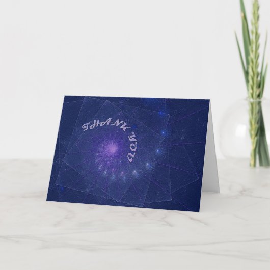 Vintag Blue Space Vielen Dank Dankeskarte (Vorderseite)