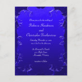 Vintag Blue Stylish Wedding Einladung Postkarte (Vorderseite)