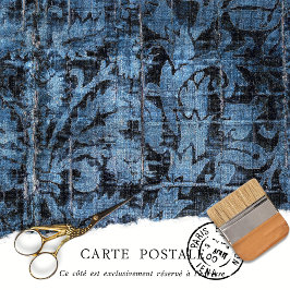 Vintag Blue Textured Viktorianisch Floral Decoupag Seidenpapier