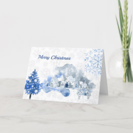 Vintag Blue Town Mice Collage Weihnachten