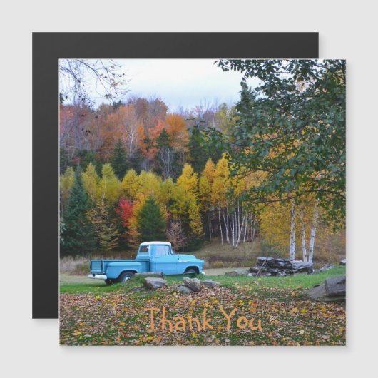 Vintag Blue Truck Vielen Dank Magnetkarte (Vorne/Hinten)