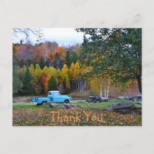 Vintag Blue Truck Vielen Dank, Postcard Postkarte (Vorderseite)