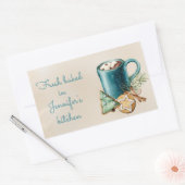 Vintag Blue und Kraft Homemade Bakery Rechteckiger Aufkleber (Umschlag)