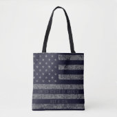 Vintag Blue USA Flag Störender Text Tasche (Vorderseite)