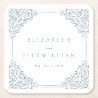 Vintag-Blue-Verziert-Frame-Hochzeit