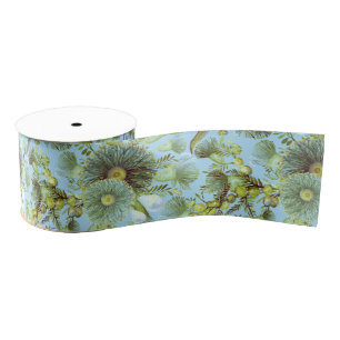 Vintag Blue Wattle und Eucalyptus Ripsband