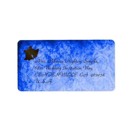 Vintag Blue Wedding Address Labels Adressaufkleber (Vorne)
