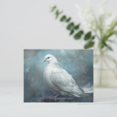 Vintag Blue Wedding Dove Postkarte (Stehend Vorderseite)