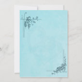 Vintag Blue Wedding Einladung (Rückseite)