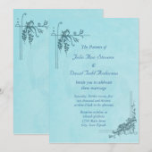 Vintag Blue Wedding Einladung (Vorne/Hinten)