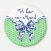 Vintag Blue White Butterfly Bow Personalisiert Mag Magnet (Vorne)